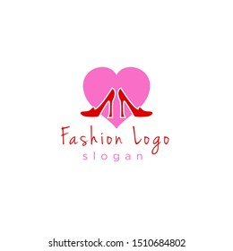 woman shoes logo design. Vector logo can be used for topics like fashion, woman, girl, glamour