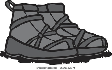 Woman Shoes outdoor vector illustration