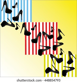 woman shoes pattern lines background vector illustration