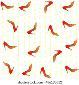 Woman shoes pattern red shoes pattern vector illustration 