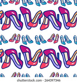 woman shoes seamless pattern illustration background