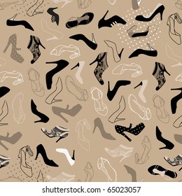 woman shoes seamless pattern illustration background