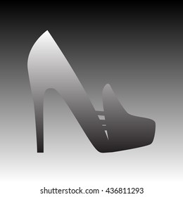 Woman shoes sign. Gradient icon on gradient background.