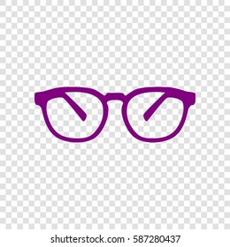 Woman shoes sign. Vector. Purple icon on transparent background.