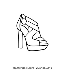 Woman shoes simple line illustration design