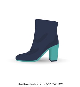 Woman shoes vector icon in flat style.