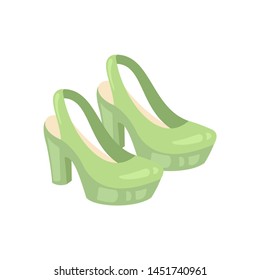 Woman shoes vector icon isolated on white background. Fashion footwear design.
