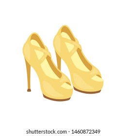Woman shoes vector icon isolated on white background. Fashion footwear design.