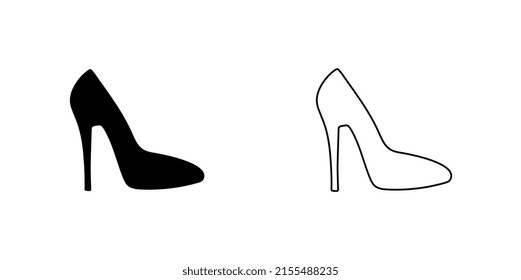 Woman Shoes Vector Icon Isolated On White Background.	
