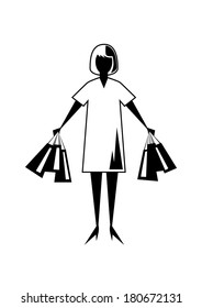 Woman with shopping bags  