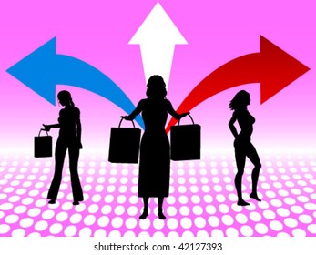  woman with shopping bags