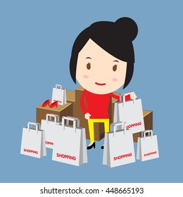 Woman with shopping bags