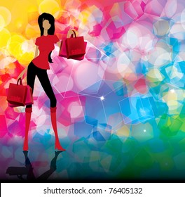 Woman with shopping bags