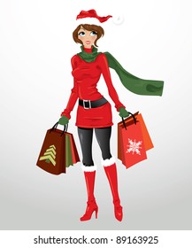Woman with shopping bags