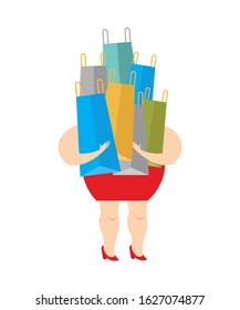 Woman with shopping bags. Female shopping vector illustration