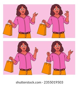 Woman shopping and carrying shopping bags