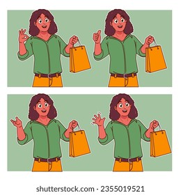 Woman shopping and carrying shopping bags