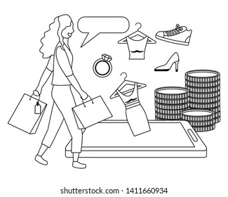 Woman shopping design vector illustration