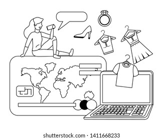 Woman shopping design vector illustration