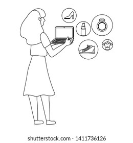 Woman shopping design vector illustration