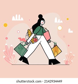 woman shopping at the grocery