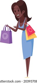 Woman shopping icon vector illustration flat design
