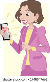 Woman shopping online with her smartphone