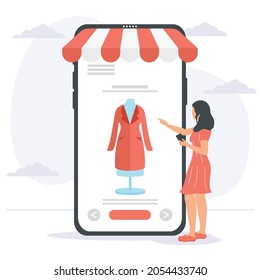 woman shopping online in smarphone