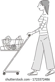 Woman shopping at the supermarket