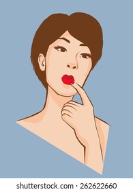 Woman with short hair. 