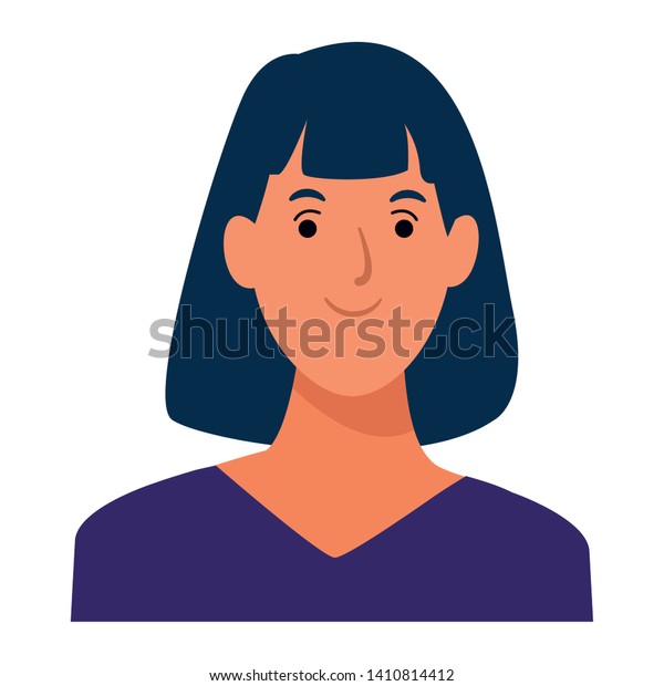 Woman Short Hair Avatar Cartoon Character Royalty Free Stock Image