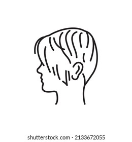 Woman short hair color line icon. Beauty industry. Hairdresser service. Pictogram for web page, mobile app, promo.