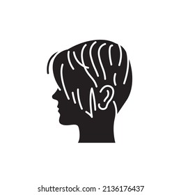 Woman short hair color line icon. Beauty industry. Hairdresser service. Pictogram for web page, mobile app, promo.