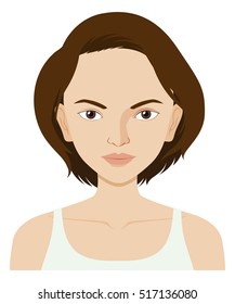 Woman with short hair illustration