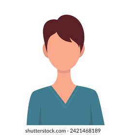 Woman with short hair. Vector illustration. Flat design. Isolated on a white background.