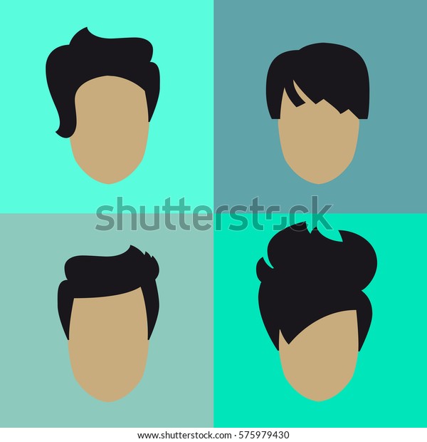 Woman Short Hairstyle Icons Set Flat Stock Vector Royalty Free