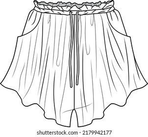 woman shorts clothing technical drawing