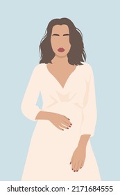 Woman with shoulder length hair.