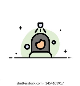 Woman, Shower, Wash, Cleaning  Business Flat Line Filled Icon Vector Banner Template