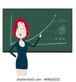 Woman showing her plans on chart