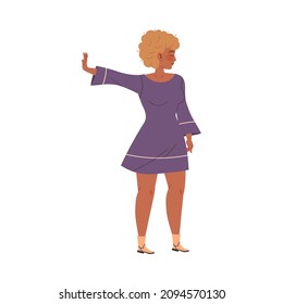 Woman showing no or stop gesture sign cartoon vector illustration