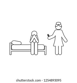 woman shows a pregnancy test for a man icon. Element of cyber security for mobile concept and web apps icon. Thin line icon for website design and development, app development