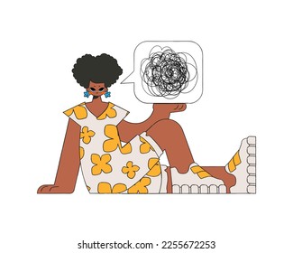 The woman shows that he is trying to understand something. Man with depression.