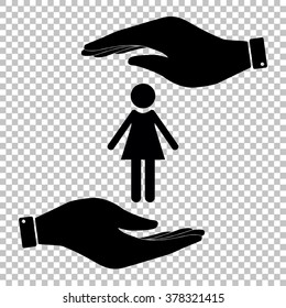 Woman sign. Flat style icon vector illustration.