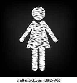 Woman sign. Scribble effect