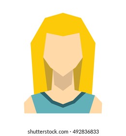 Woman silhouette avatar on white background. Vector illustration