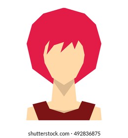 Woman silhouette avatar on white background. Vector illustration