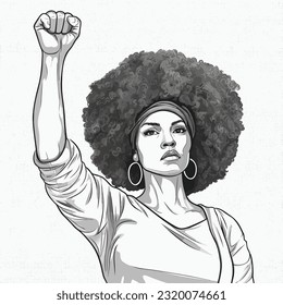 Woman Silhouette celebration , youth day flat illustration, revolution, people emotions, 12 aug