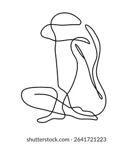 Woman Silhouette Continuous One Line Art Vector Illustration. Abstract Female Body Line Art Drawing for Print, Wall Art, Home Decoration, Social Media. Not AI