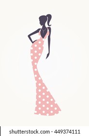 Woman silhouette design posing wearing a beautiful dress